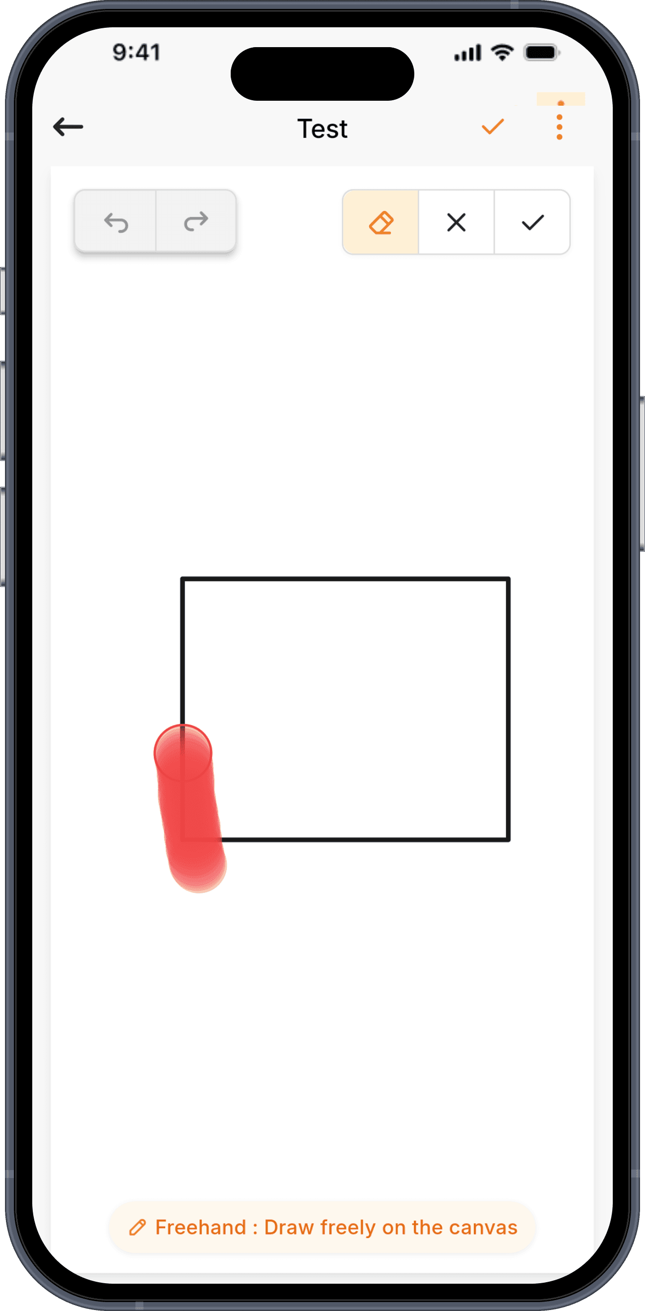 The vector eraser slicing cleanly along a drawn line in RadonSketch