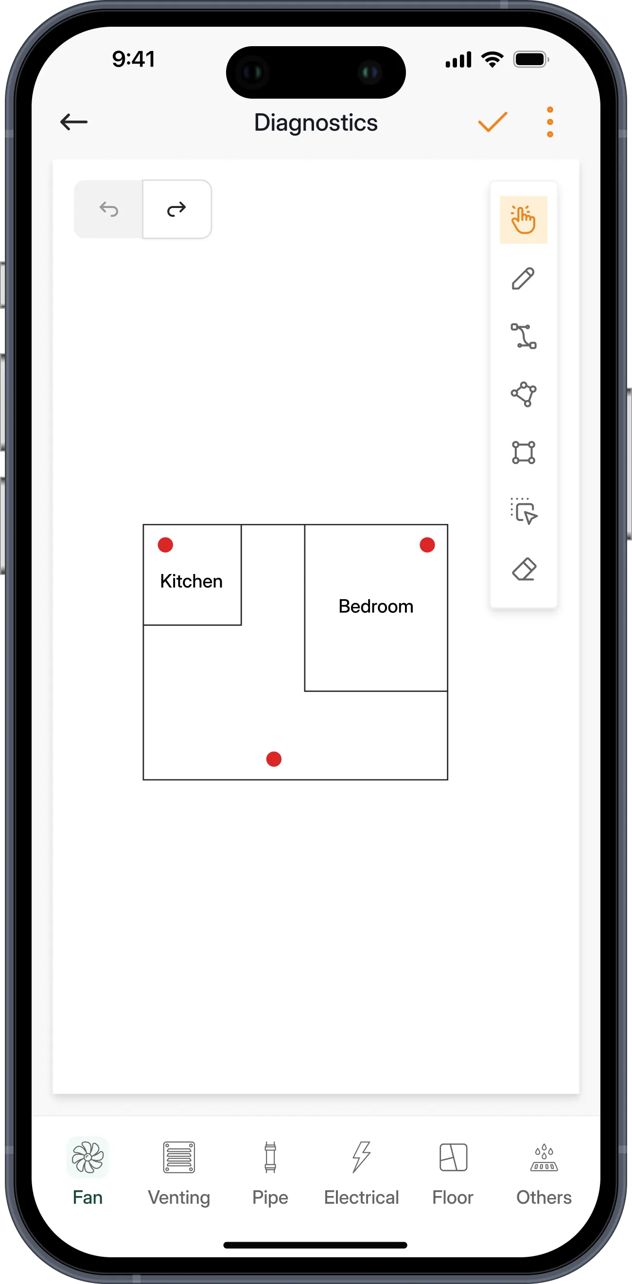 Diagnostic tool layout sketch